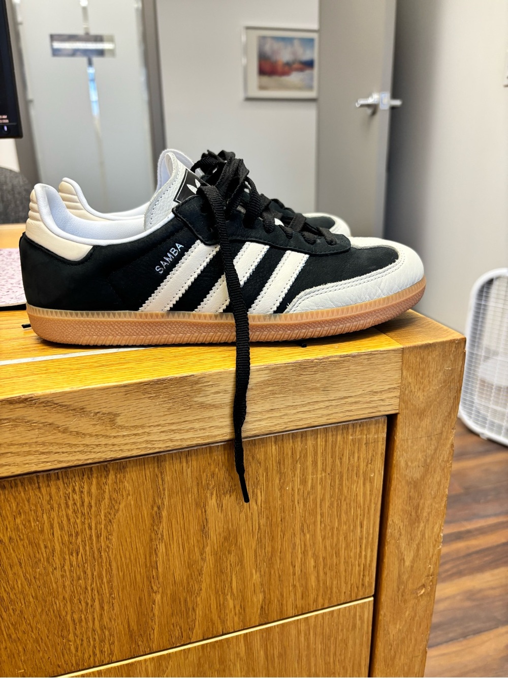 Black and white Adidas Samba women size 8